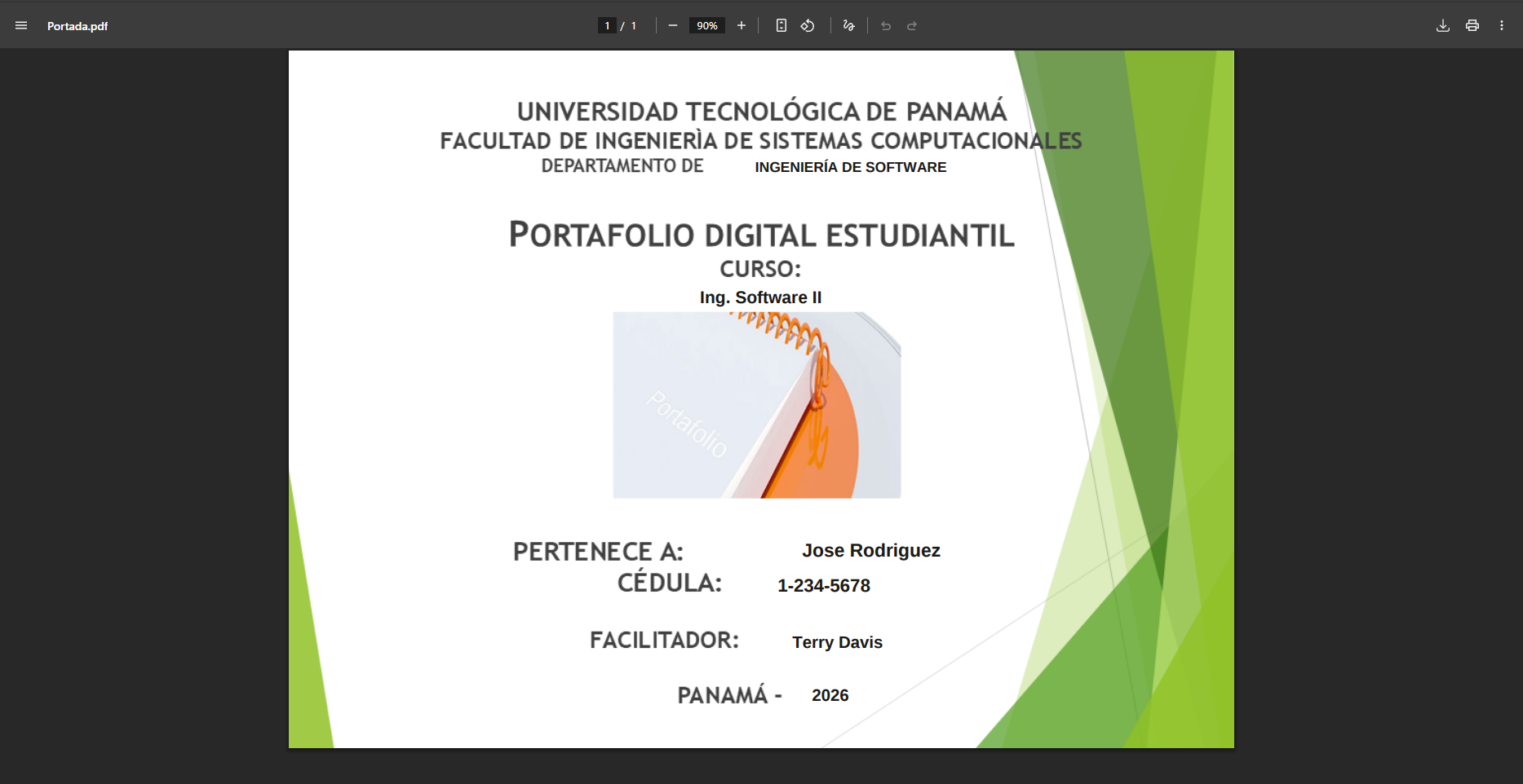 Ejemplo de portada PDF generada desde el navegador